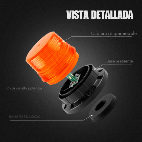 Luz Estroboscópica de Emergencia para Coche – Baliza Giratoria LED de 12W